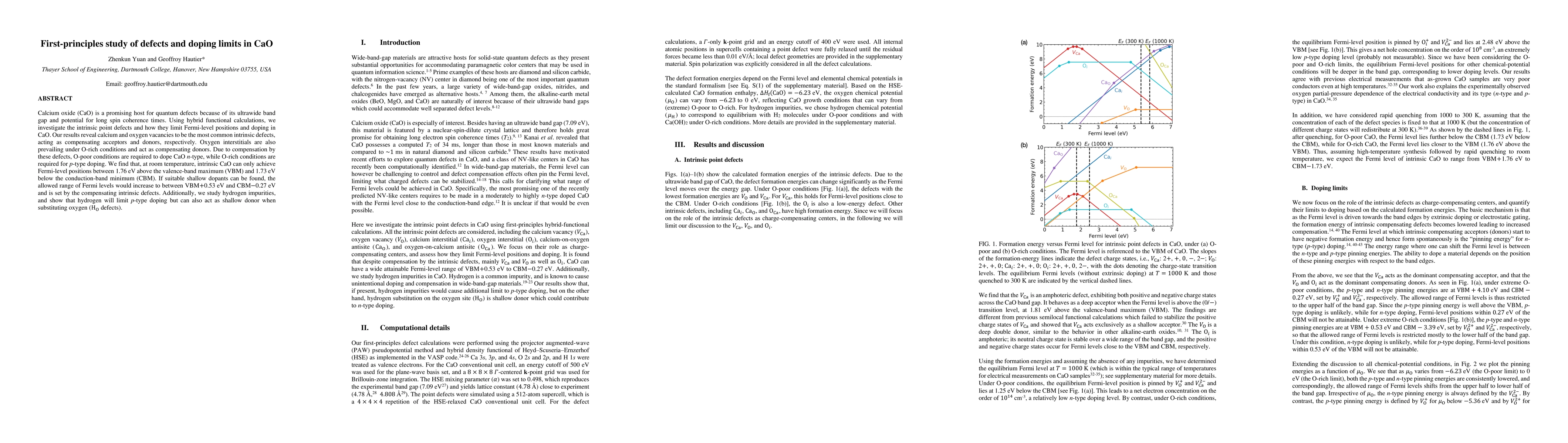 Thumbnail for First-principles study of defects and doping limits in CaO