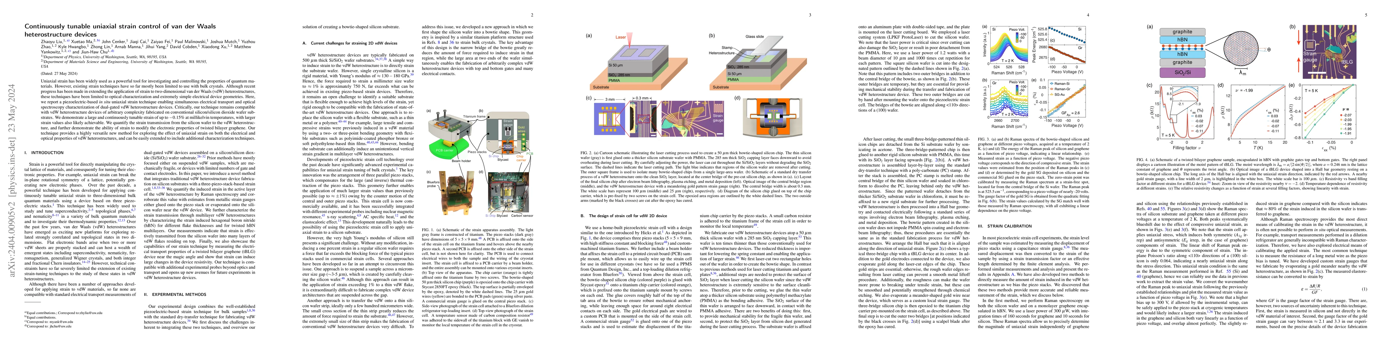 Thumbnail for Continuously tunable uniaxial strain control of van der Waals
  heterostructure devices