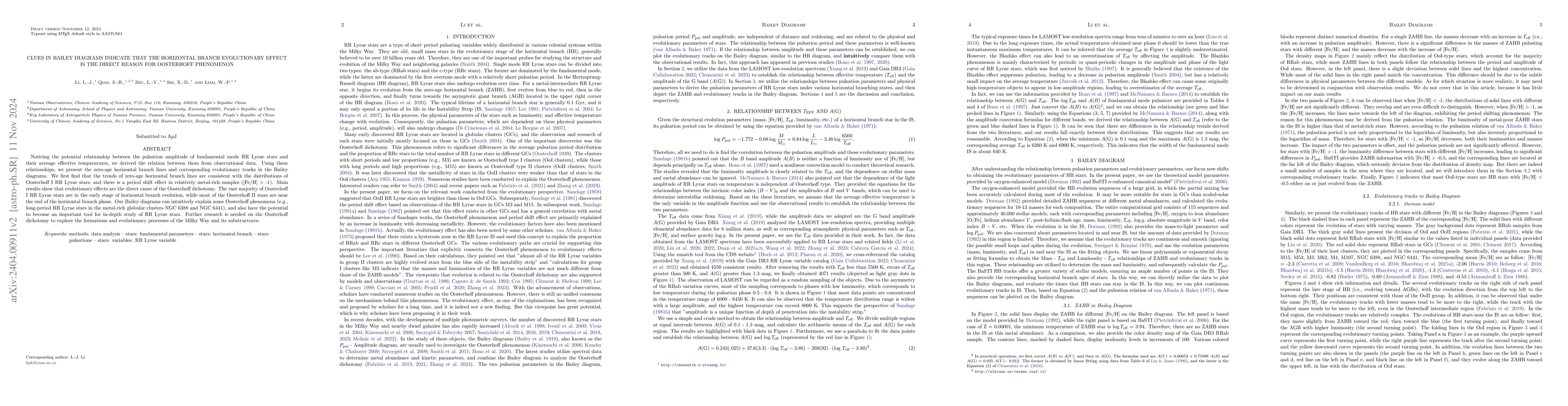 Thumbnail for Clues in Bailey Diagrams Indicate that the Horizontal Branch
  Evolutionary Effect Is the Direct Reason for Oosterhoff Phenomenon
