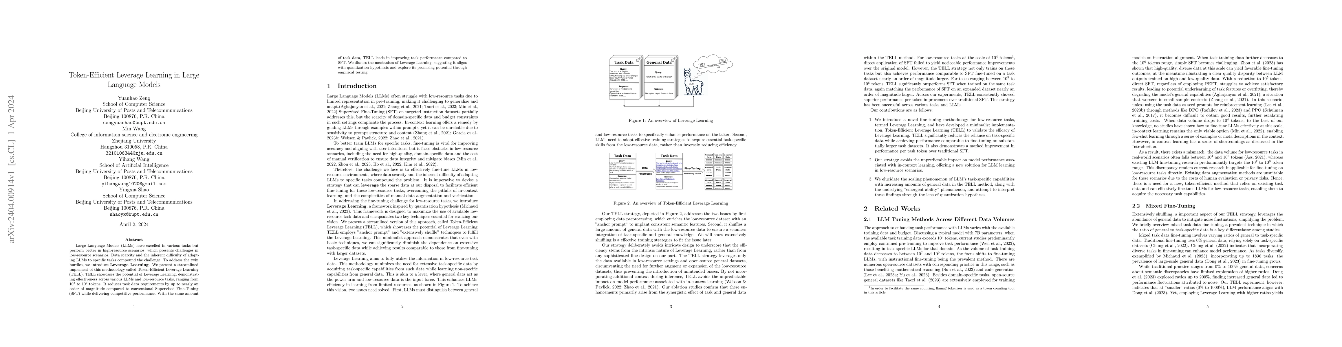 Thumbnail for Token-Efficient Leverage Learning in Large Language Models