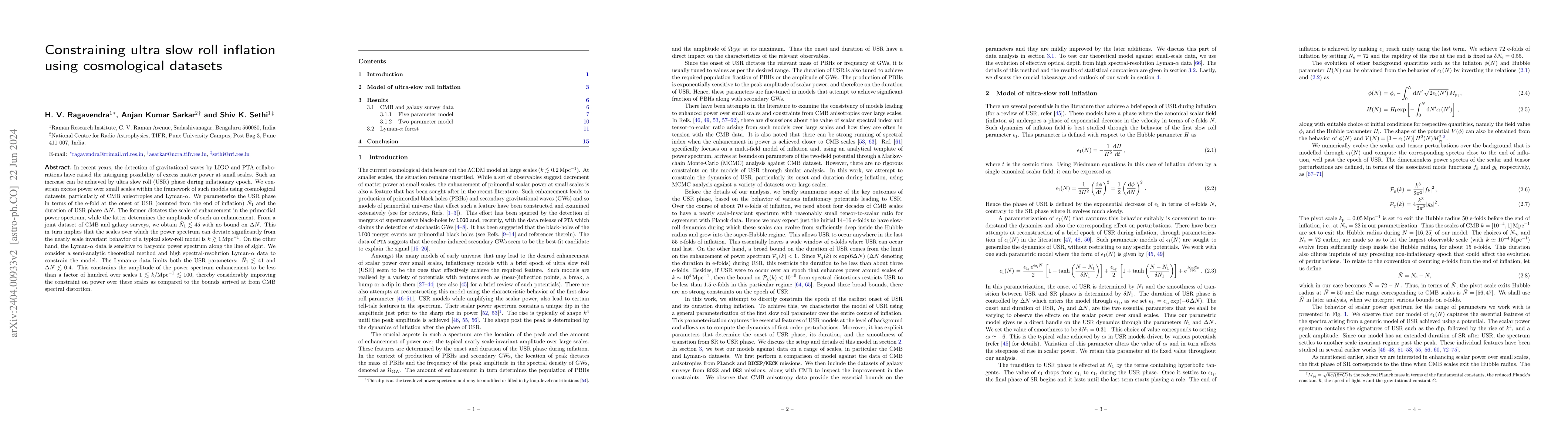 Thumbnail for Constraining ultra slow roll inflation using cosmological datasets