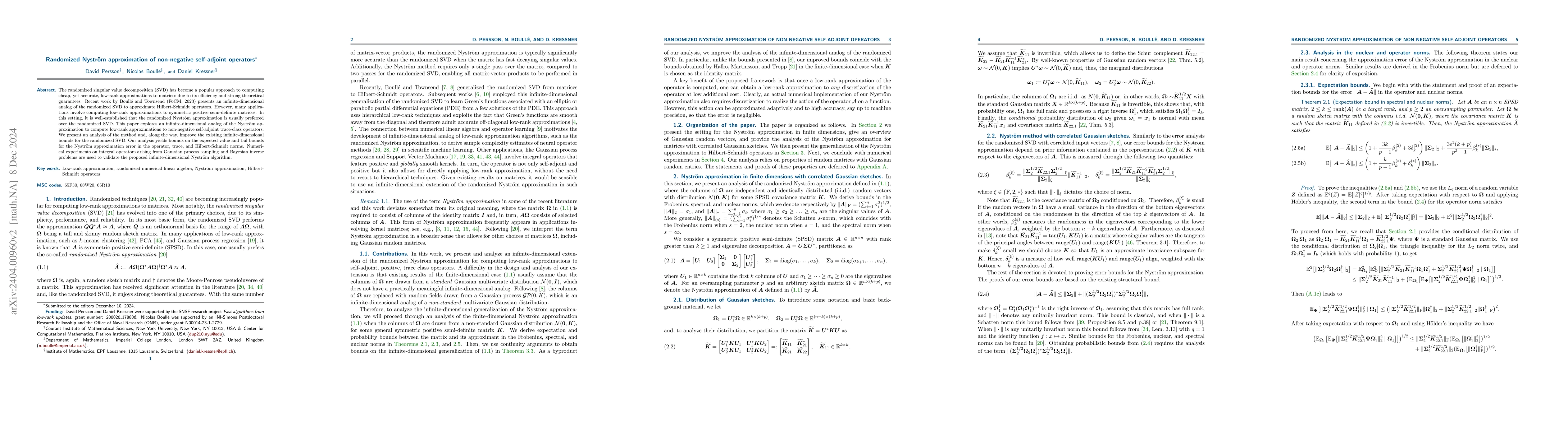 Thumbnail for Randomized Nystr\"om approximation of non-negative self-adjoint
  operators