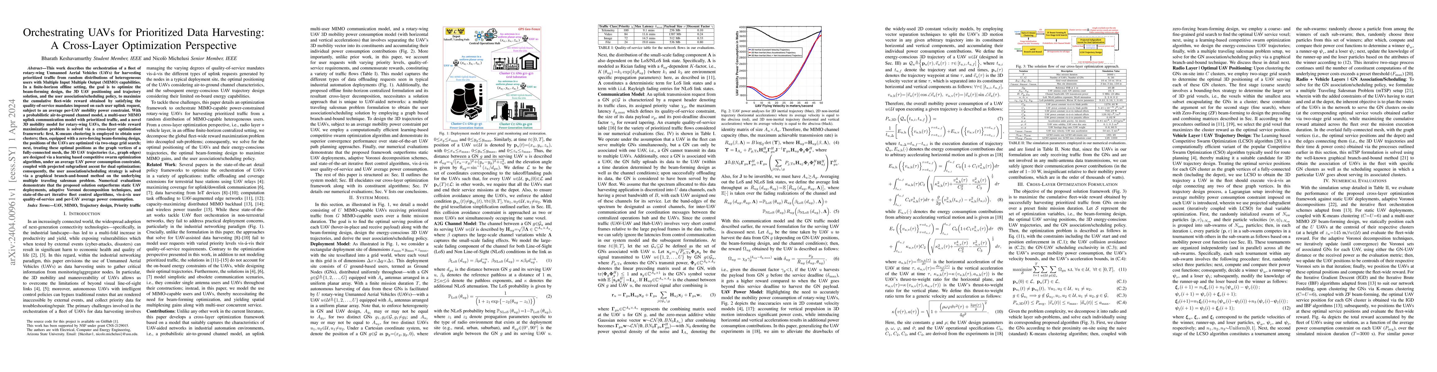 Thumbnail for Orchestrating UAVs for Prioritized Data Harvesting: A Cross-Layer
  Optimization Perspective