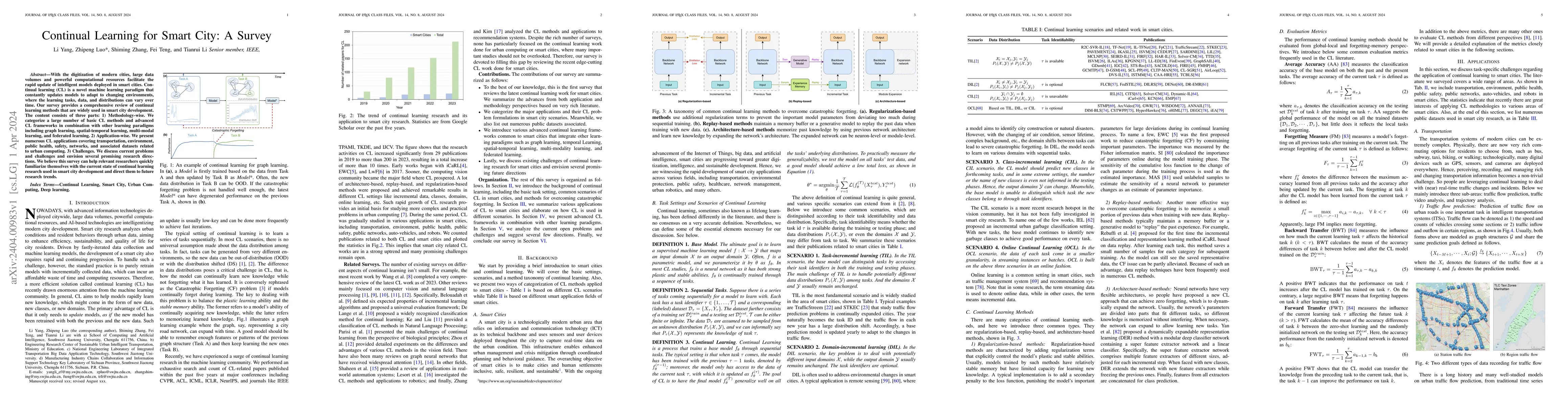 Thumbnail for Continual Learning for Smart City: A Survey