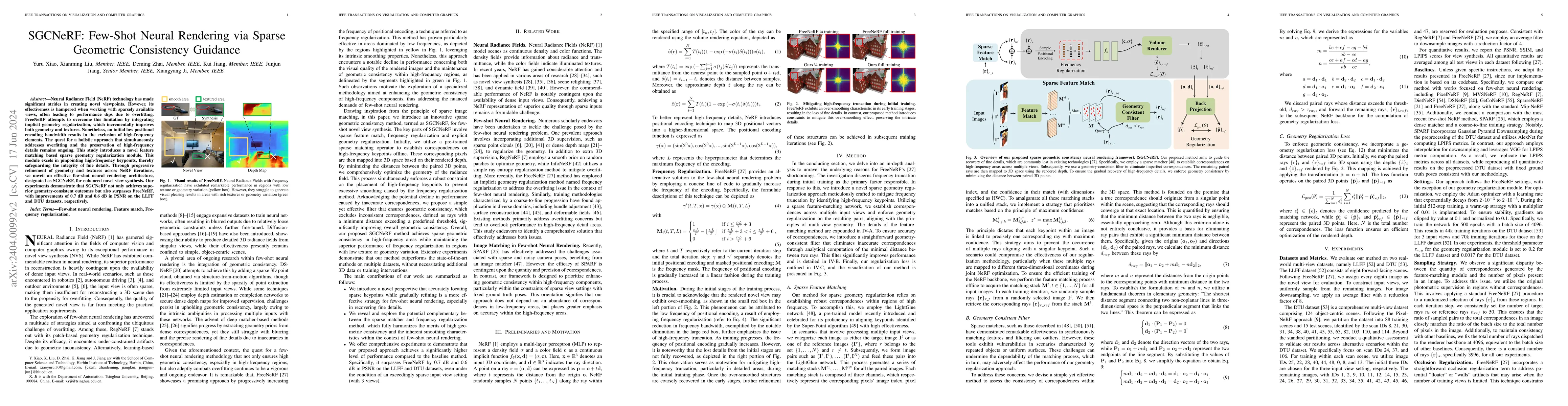 Thumbnail for SGCNeRF: Few-Shot Neural Rendering via Sparse Geometric Consistency
  Guidance