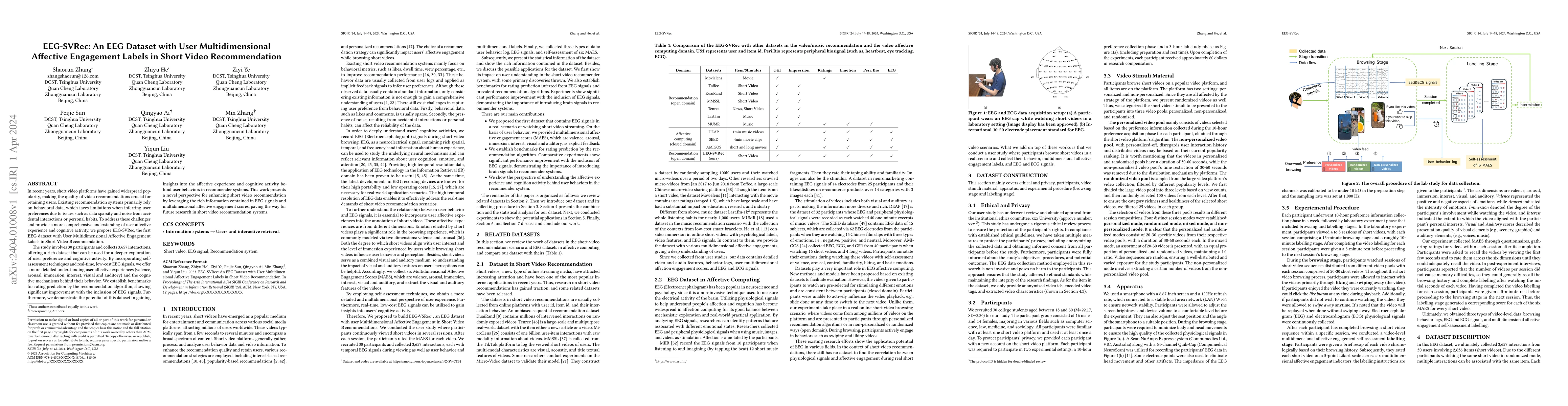 Thumbnail for EEG-SVRec: An EEG Dataset with User Multidimensional Affective
  Engagement Labels in Short Video Recommendation