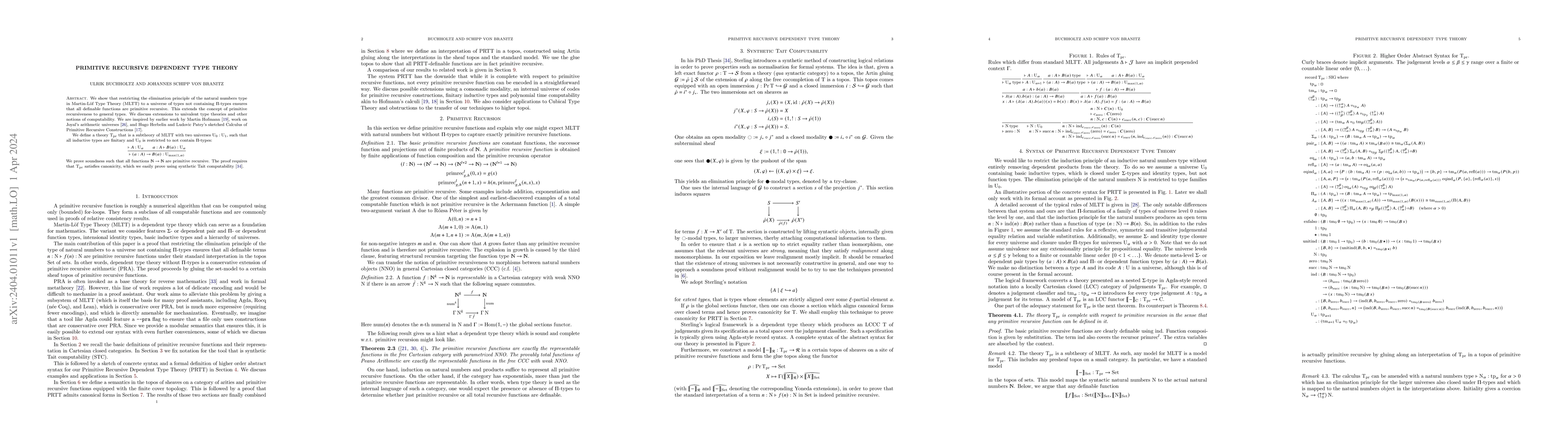 Thumbnail for Primitive Recursive Dependent Type Theory