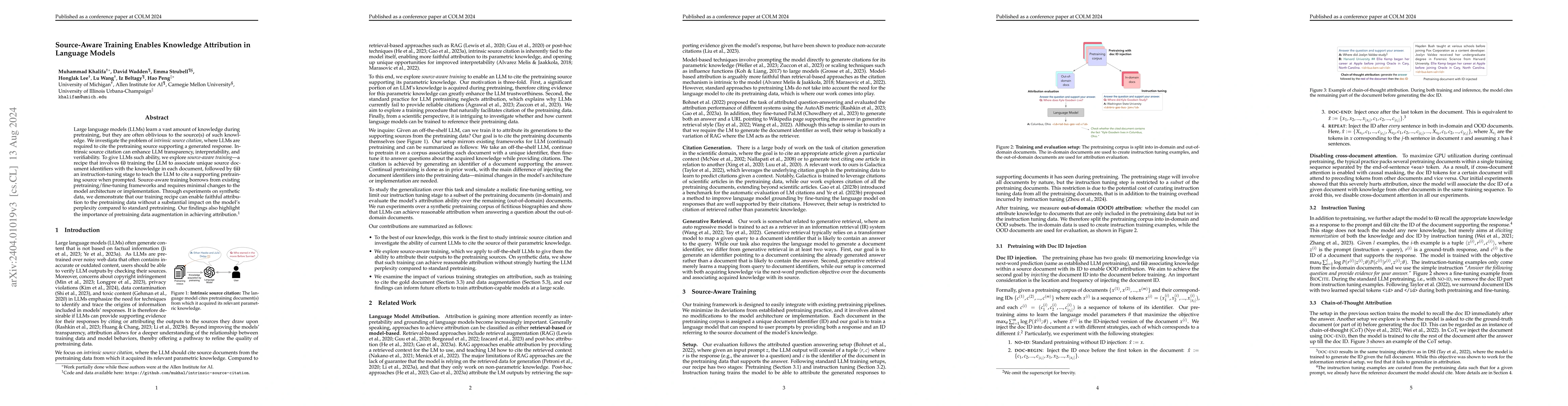 Thumbnail for Source-Aware Training Enables Knowledge Attribution in Language Models
