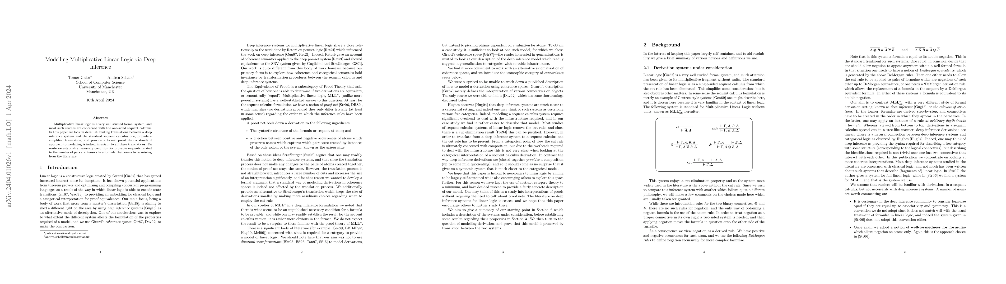 Thumbnail for Modelling Multiplicative Linear Logic via Deep Inference