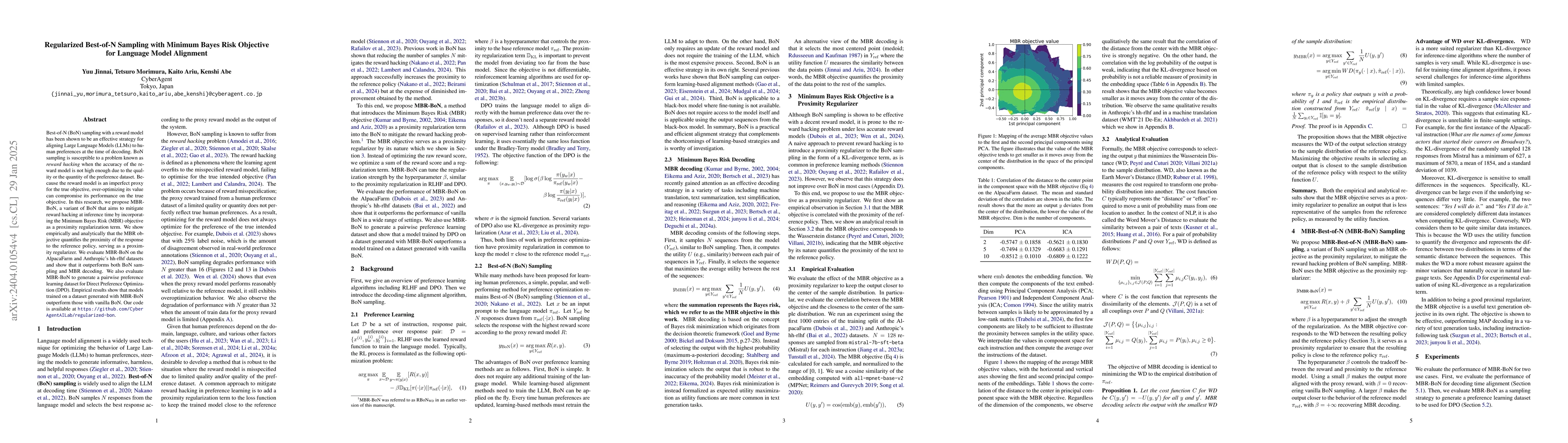 Thumbnail for Regularized Best-of-N Sampling to Mitigate Reward Hacking for Language
  Model Alignment