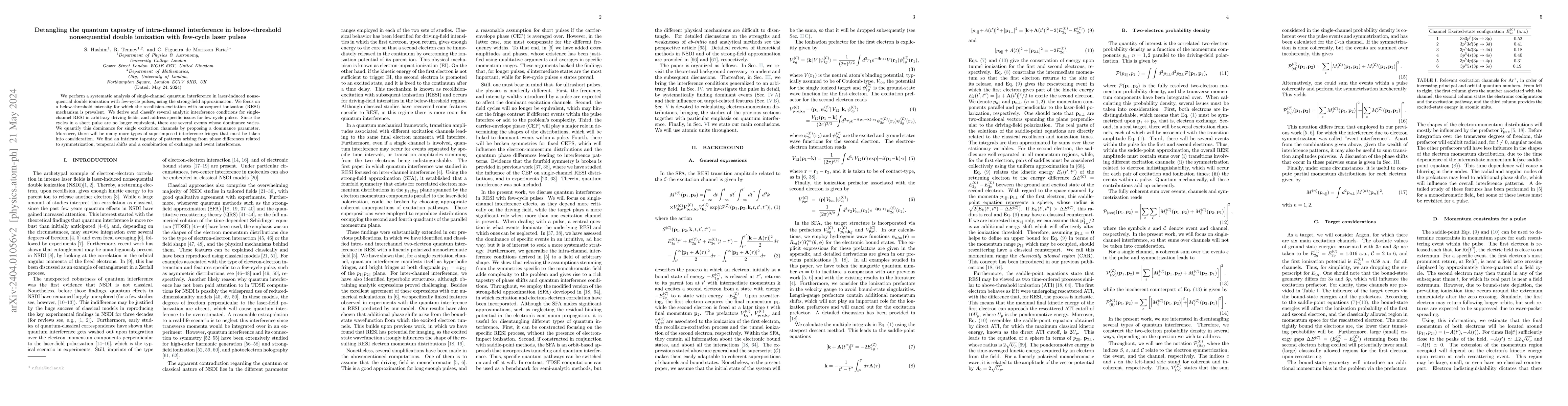 Thumbnail for Detangling the quantum tapestry of intra-channel interference in
  below-threshold nonsequential double ionization with few-cycle laser pulses
