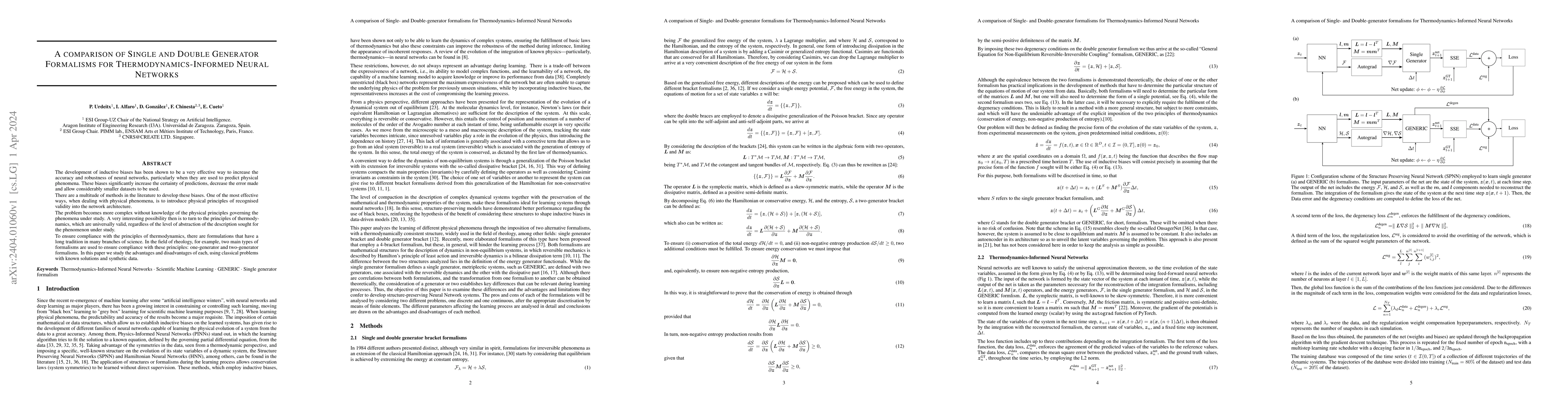Thumbnail for A comparison of Single- and Double-generator formalisms for
  Thermodynamics-Informed Neural Networks