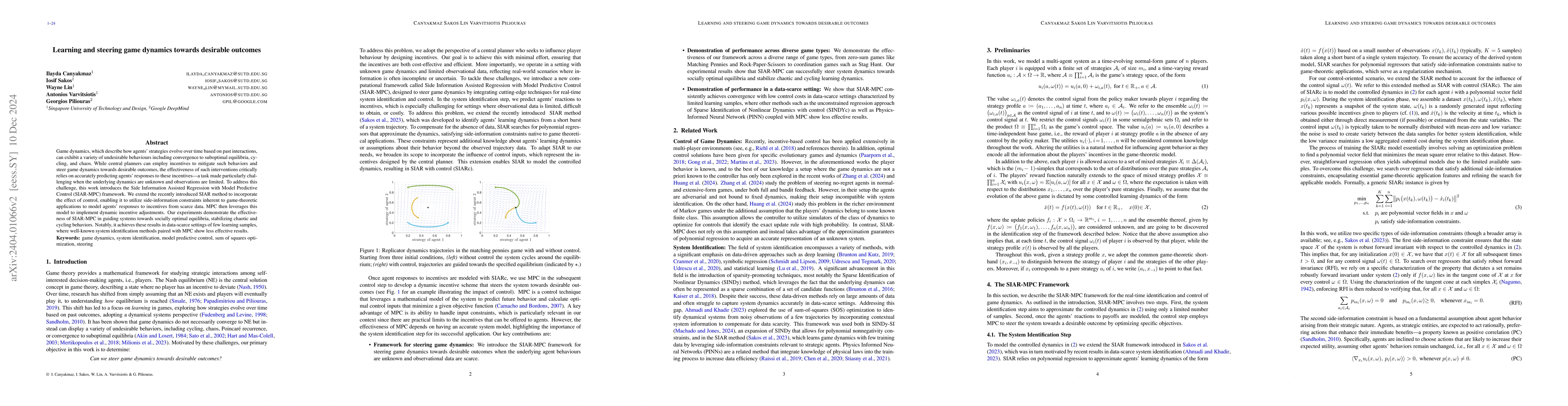 Thumbnail for Steering game dynamics towards desired outcomes