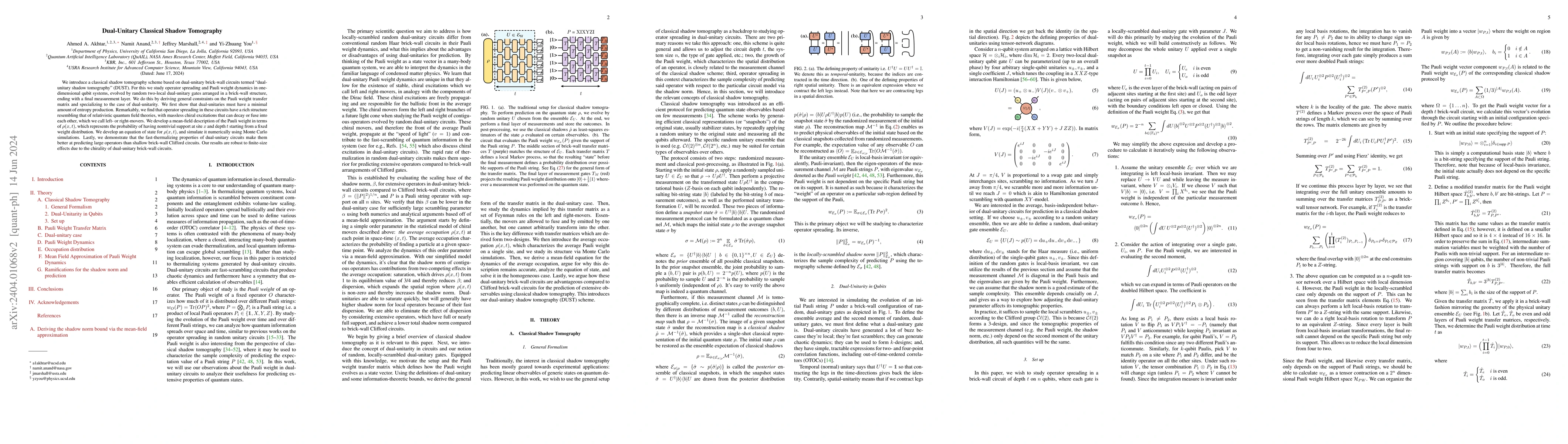 Thumbnail for Dual-Unitary Classical Shadow Tomography