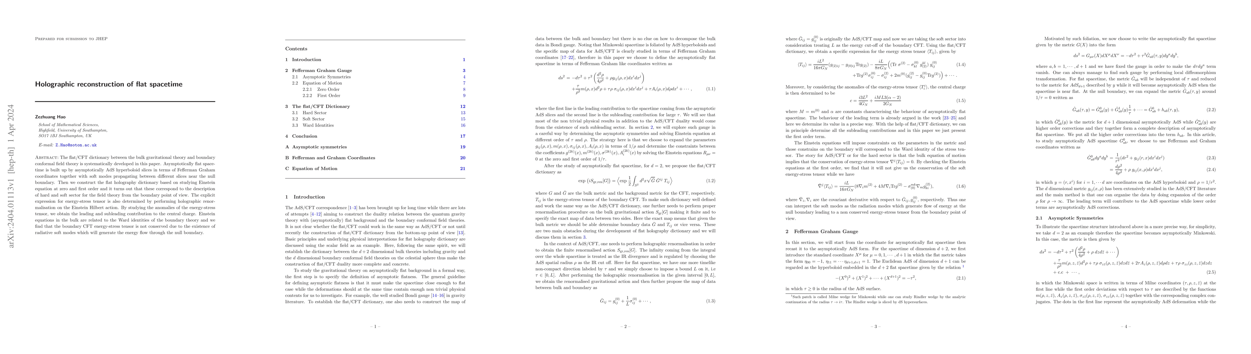 Thumbnail for Holographic reconstruction of flat spacetime