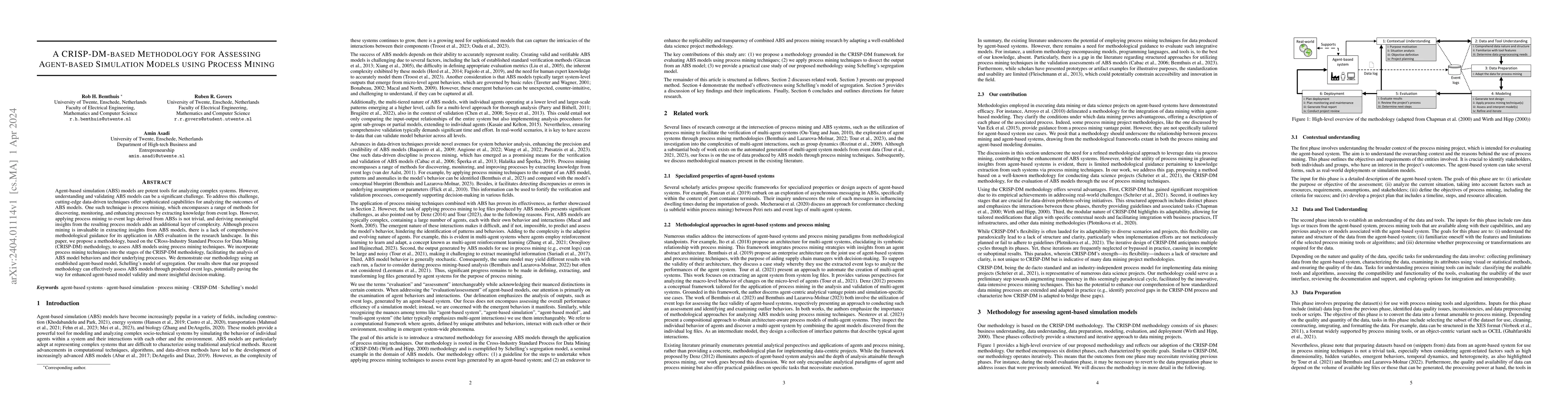Thumbnail for A CRISP-DM-based Methodology for Assessing Agent-based Simulation Models
  using Process Mining