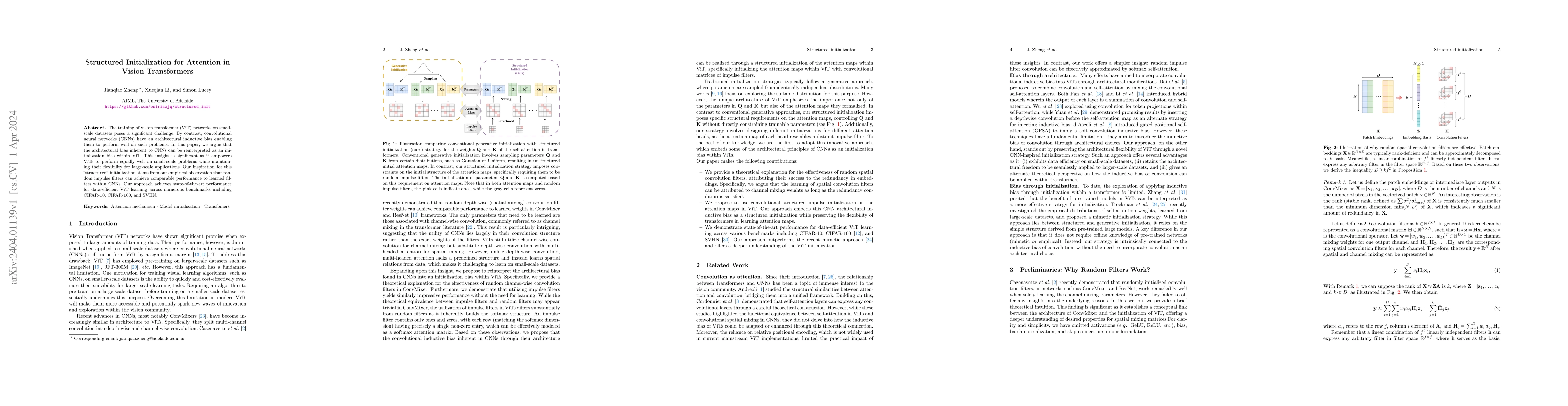 Thumbnail for Structured Initialization for Attention in Vision Transformers