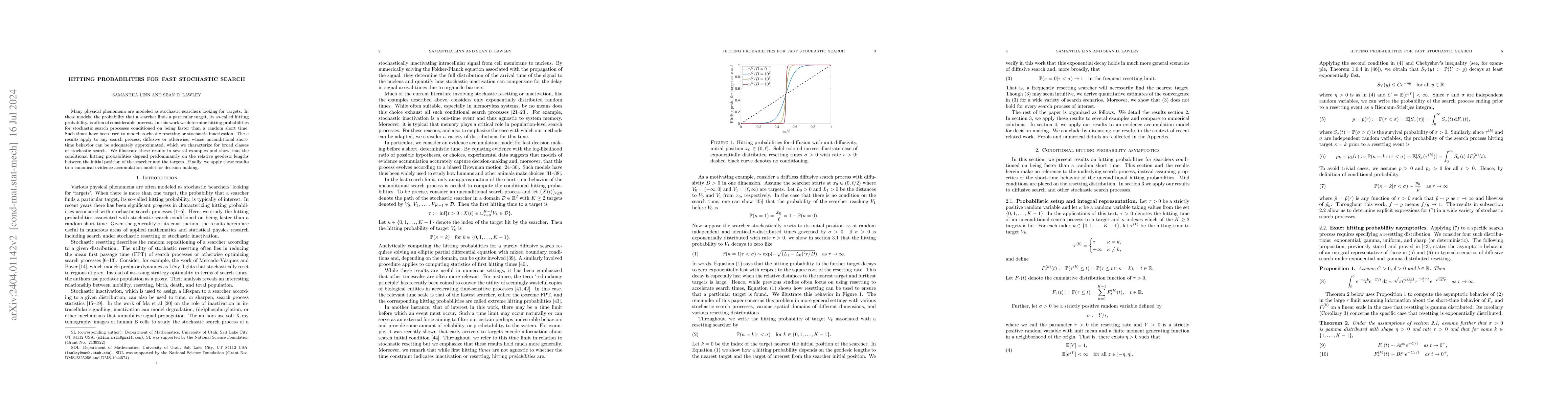 Thumbnail for Hitting probabilities for fast stochastic search