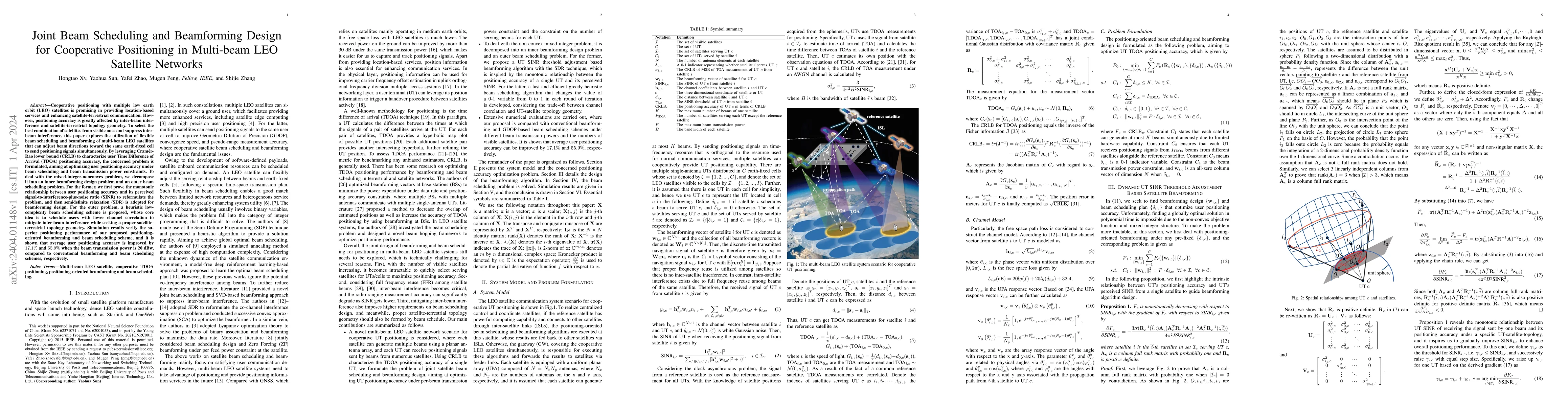 Thumbnail for Joint Beam Scheduling and Beamforming Design for Cooperative Positioning
  in Multi-beam LEO Satellite Networks
