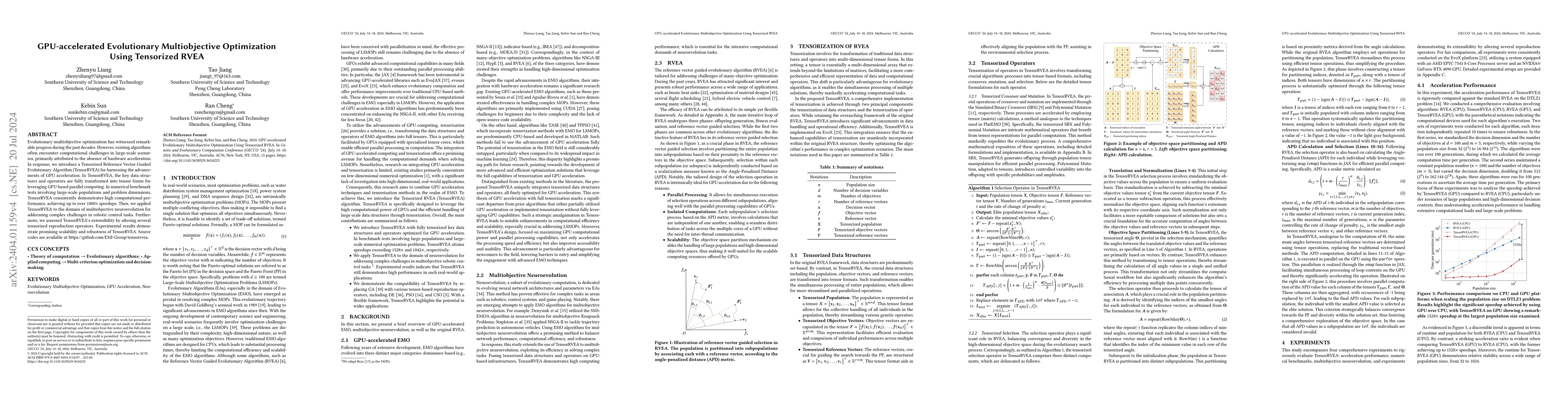 Thumbnail for GPU-accelerated Evolutionary Multiobjective Optimization Using
  Tensorized RVEA