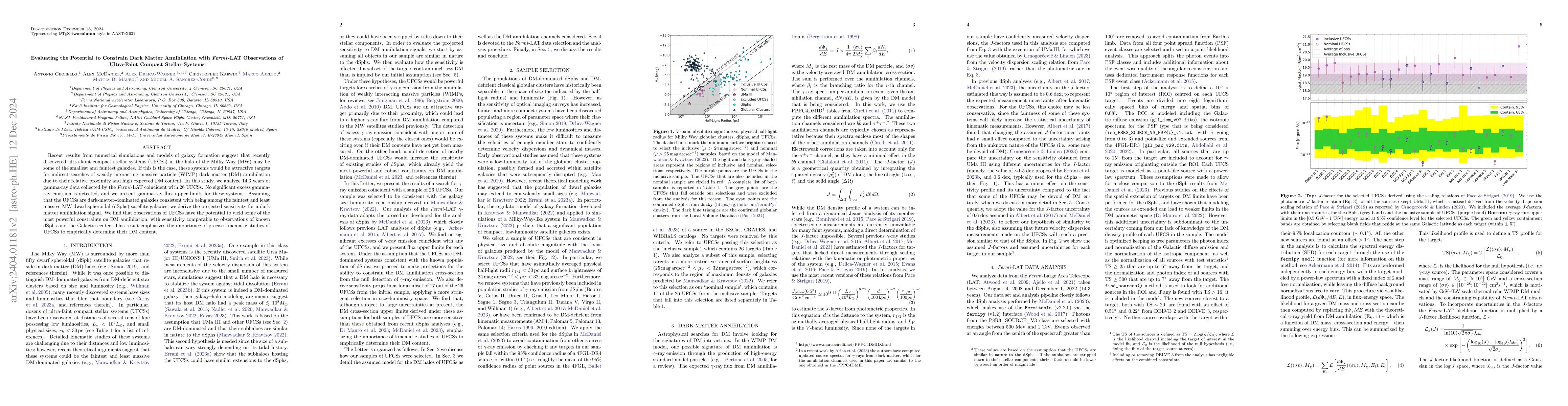 Thumbnail for Constraining Dark Matter Annihilation with Fermi-LAT Observations of
  Ultra-Faint Compact Stellar Systems