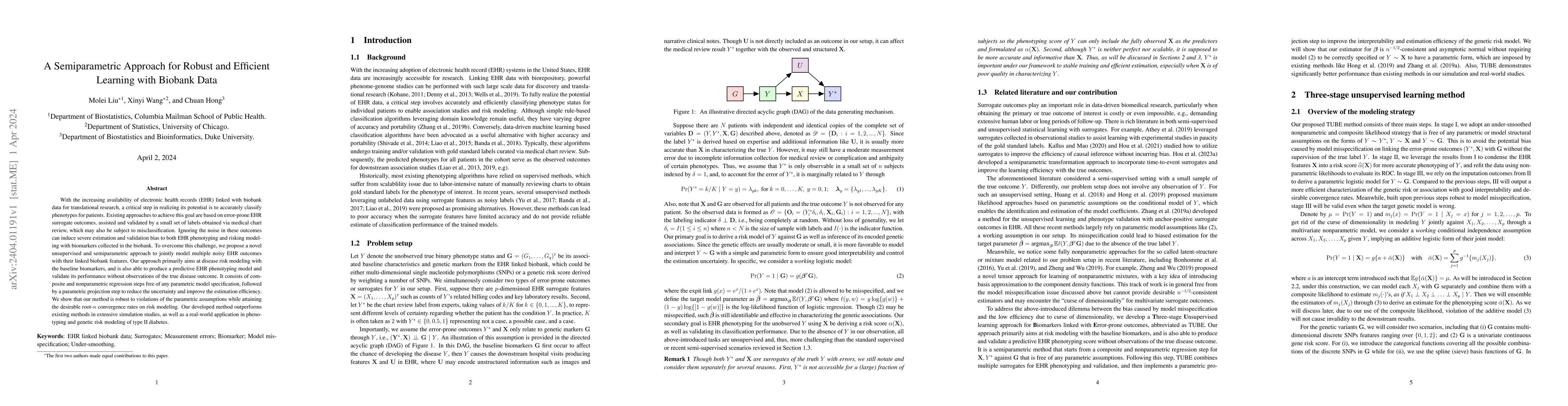 Thumbnail for A Semiparametric Approach for Robust and Efficient Learning with Biobank
  Data