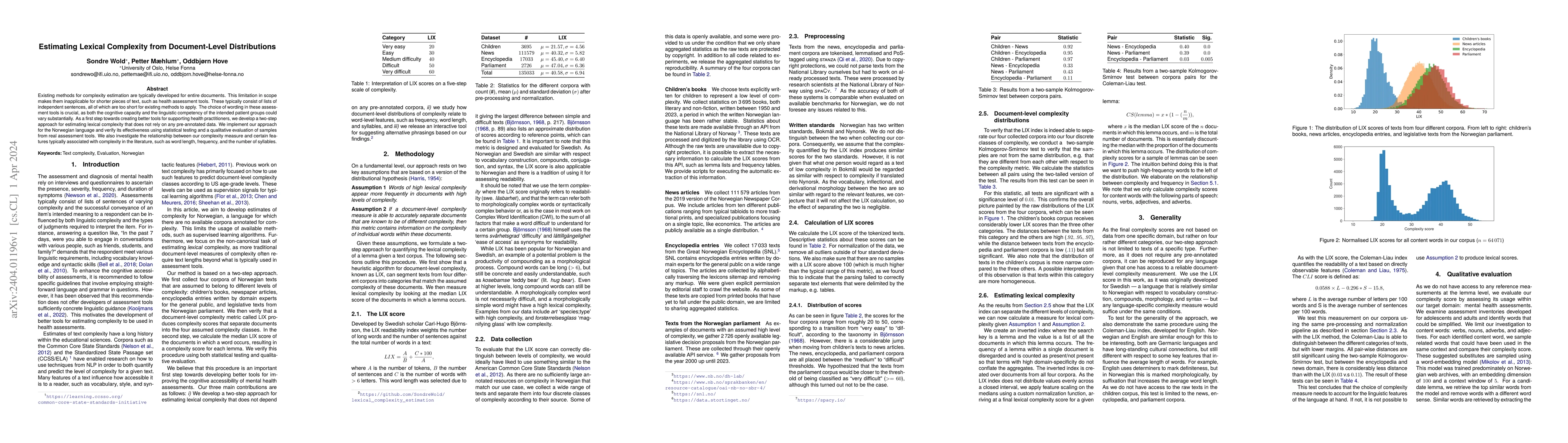 Thumbnail for Estimating Lexical Complexity from Document-Level Distributions