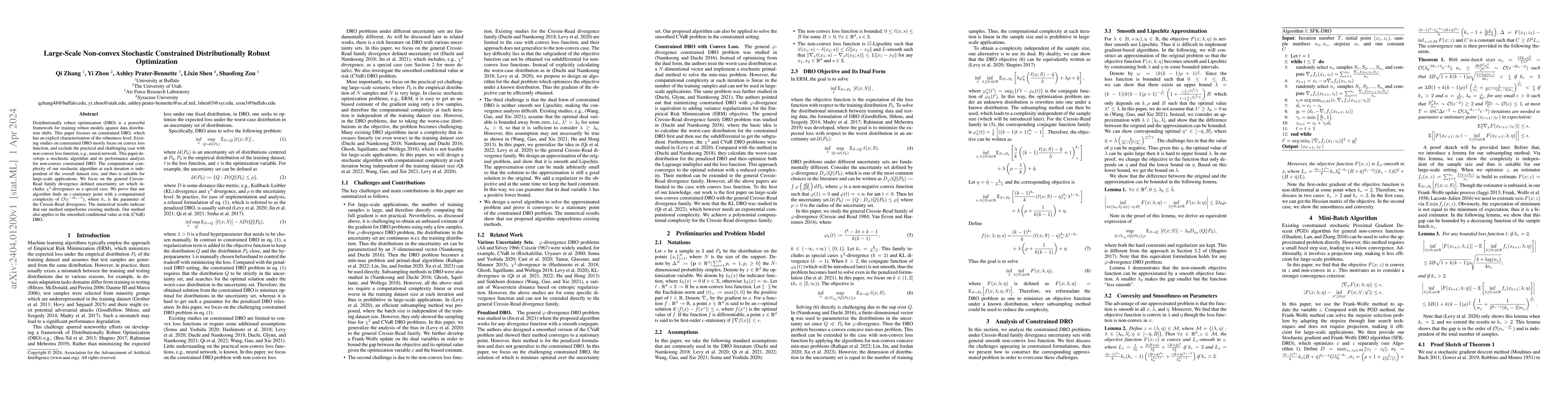 Thumbnail for Large-Scale Non-convex Stochastic Constrained Distributionally Robust
  Optimization