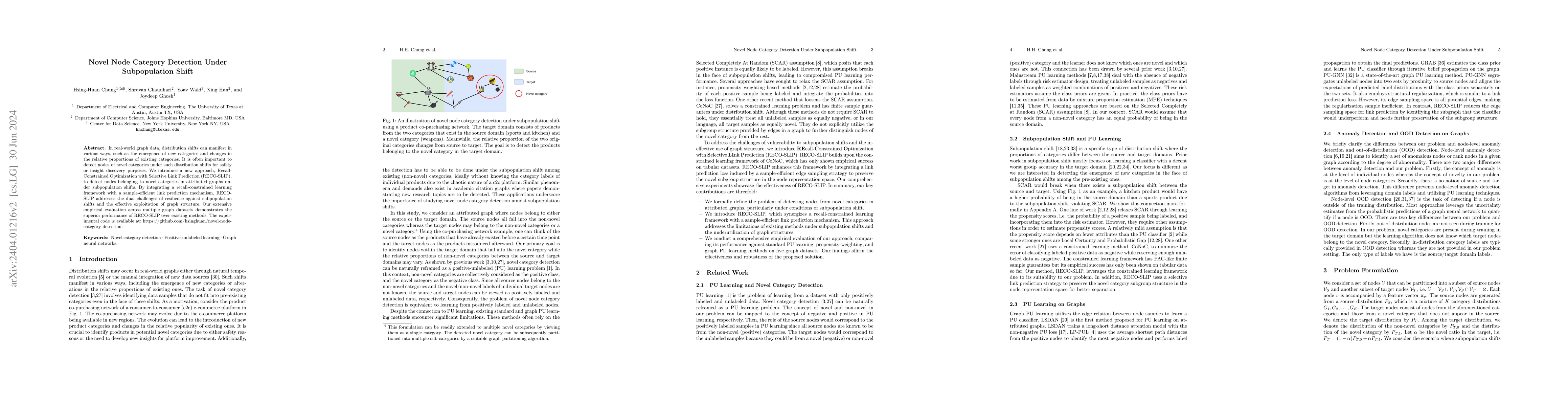 Thumbnail for Novel Node Category Detection Under Subpopulation Shift