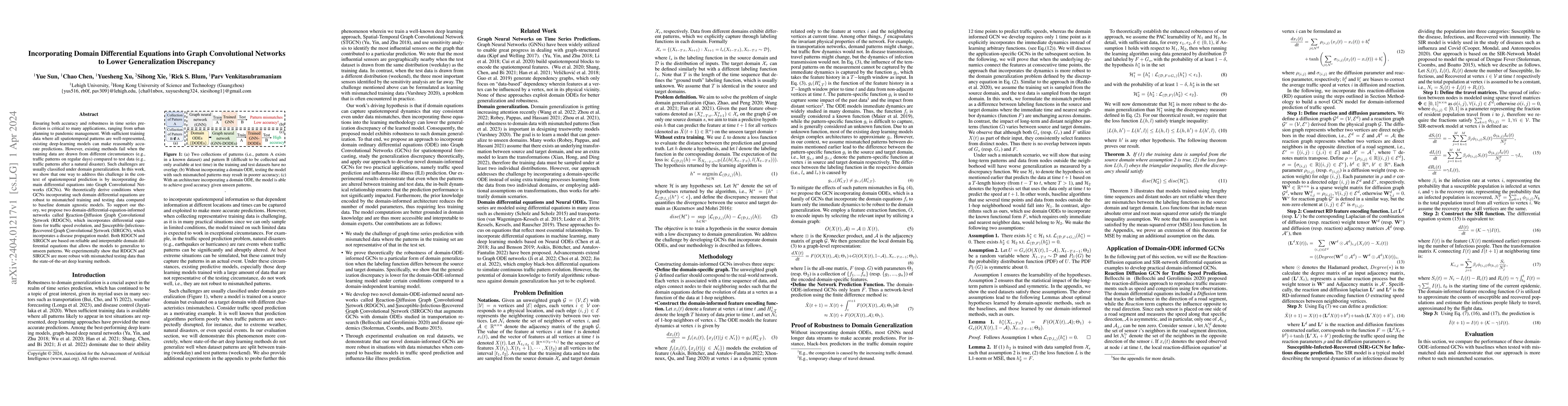 Thumbnail for Incorporating Domain Differential Equations into Graph Convolutional
  Networks to Lower Generalization Discrepancy