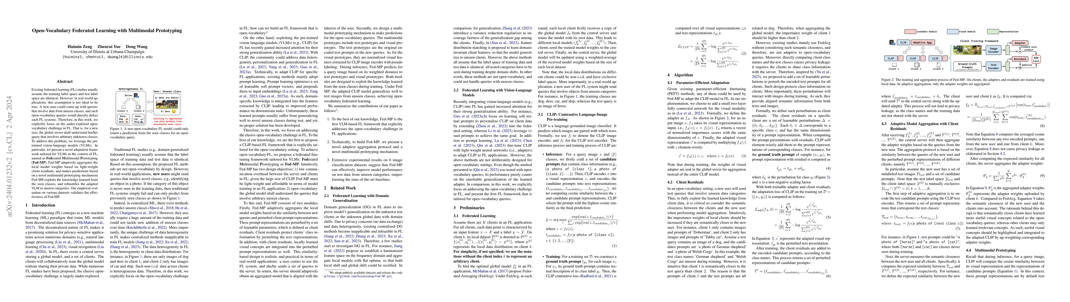 Thumbnail for Open-Vocabulary Federated Learning with Multimodal Prototyping