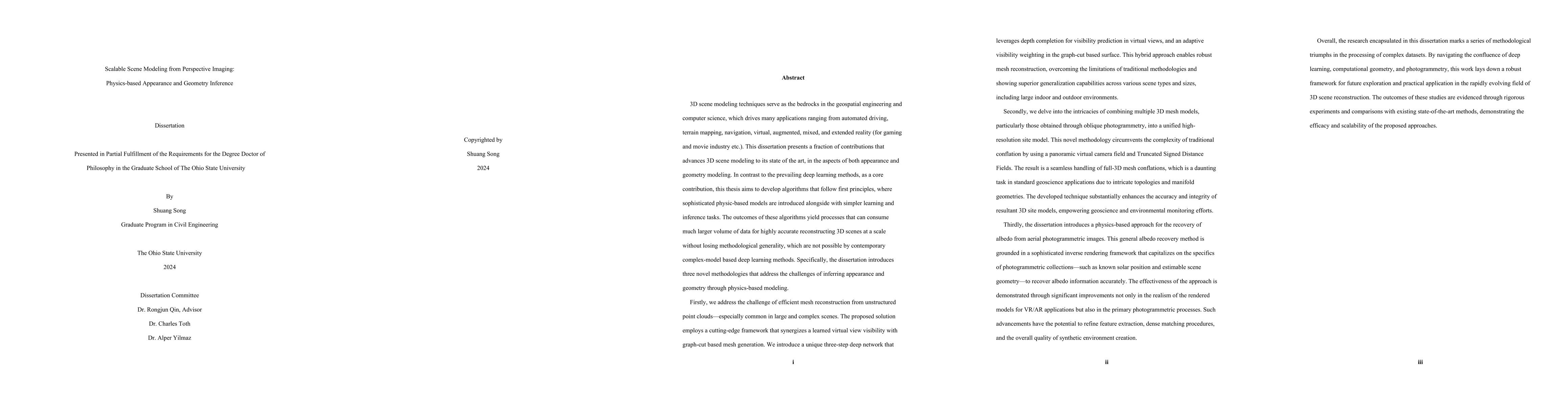 Thumbnail for Scalable Scene Modeling from Perspective Imaging: Physics-based
  Appearance and Geometry Inference