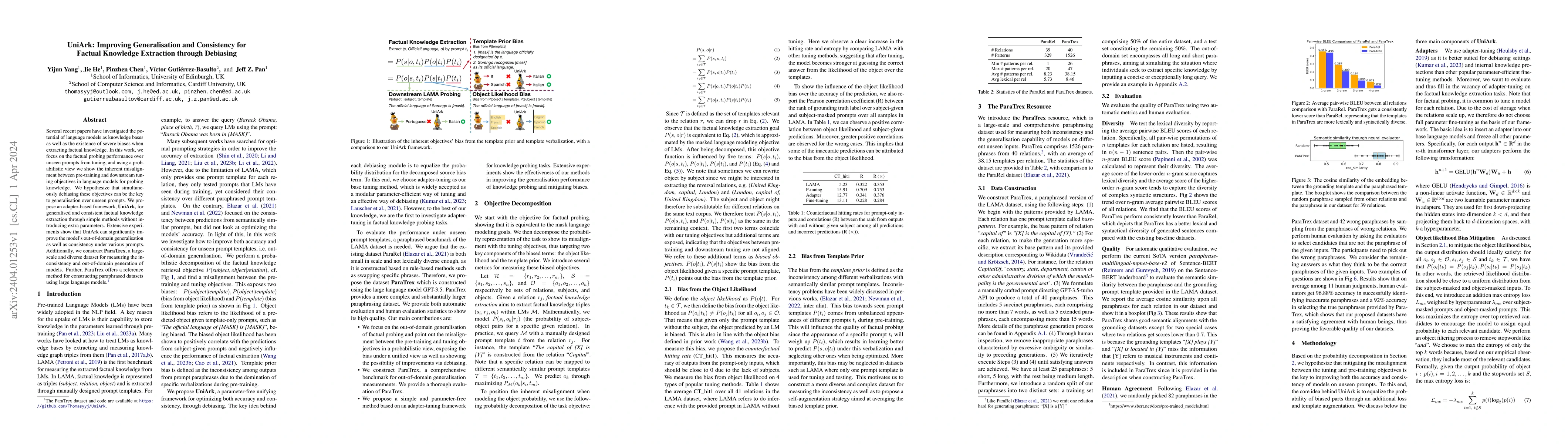 Thumbnail for UniArk: Improving Generalisation and Consistency for Factual Knowledge
  Extraction through Debiasing