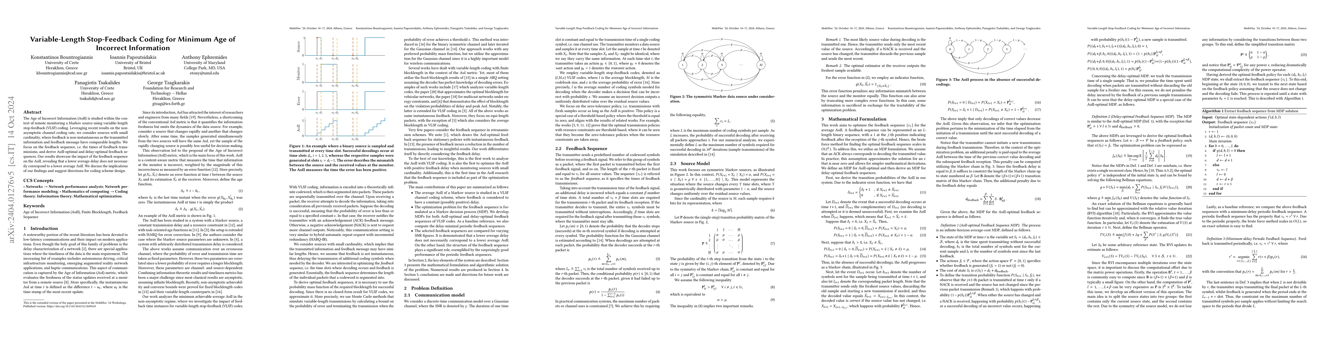 Thumbnail for Variable-Length Stop-Feedback Coding for Minimum Age of Incorrect
  Information