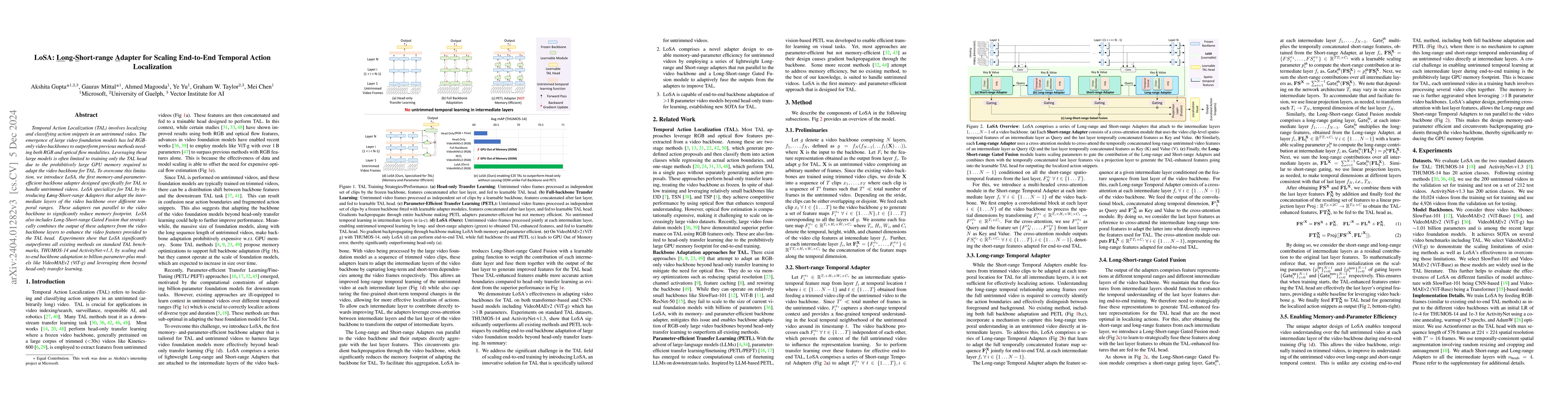 Thumbnail for LoSA: Long-Short-range Adapter for Scaling End-to-End Temporal Action
  Localization