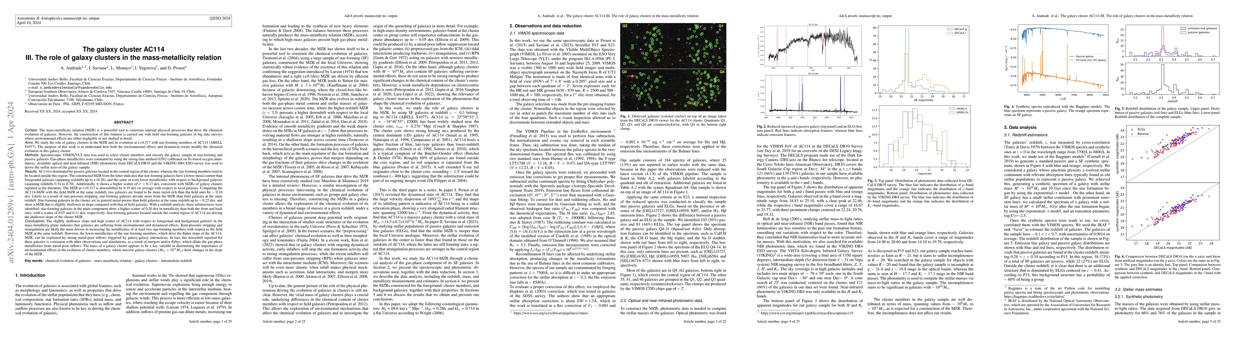 Thumbnail for The galaxy cluster AC114 III. The role of galaxy clusters in the
  mass-metallicity relation
