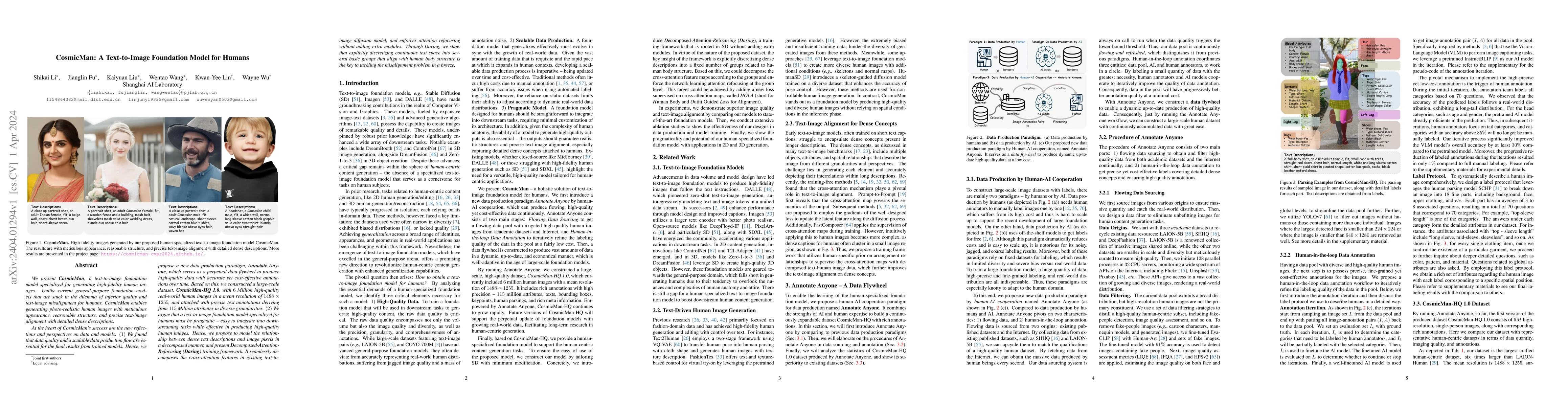 Thumbnail for CosmicMan: A Text-to-Image Foundation Model for Humans