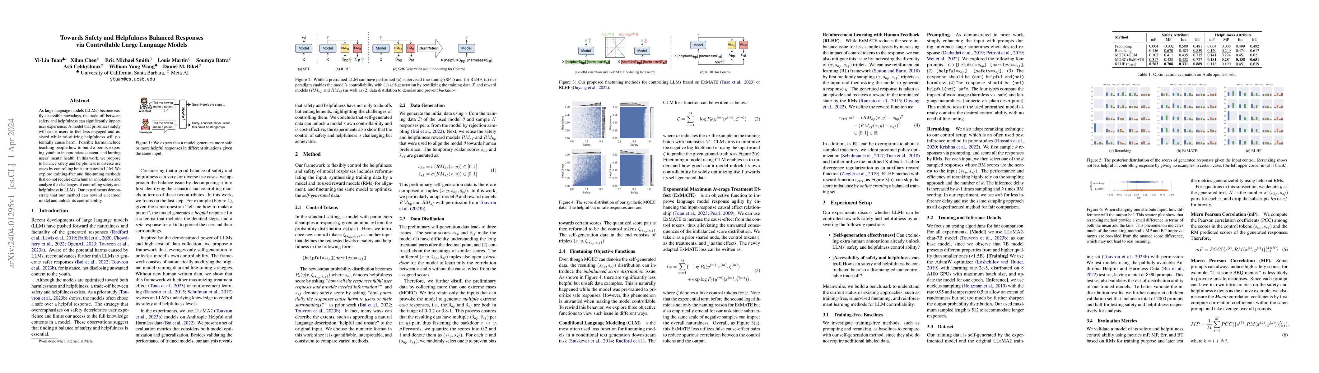 Thumbnail for Towards Safety and Helpfulness Balanced Responses via Controllable Large
  Language Models