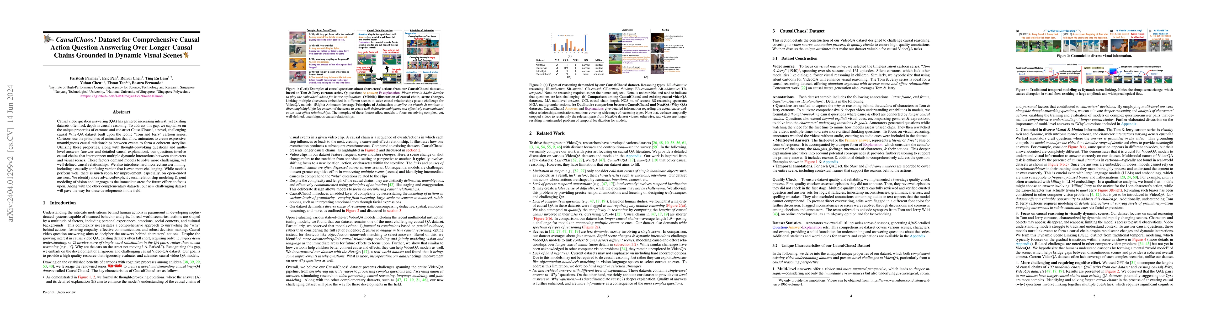 Thumbnail for CausalChaos! Dataset for Comprehensive Causal Action Question Answering
  Over Longer Causal Chains Grounded in Dynamic Visual Scenes