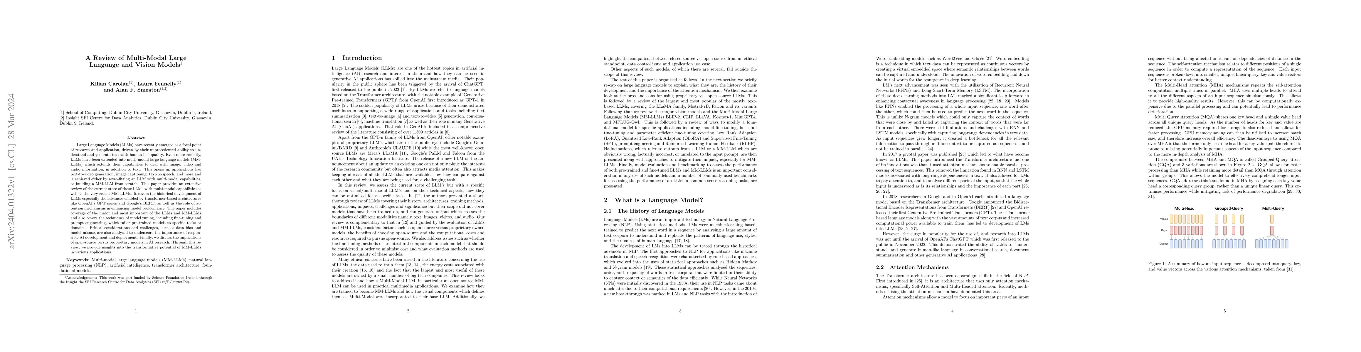 Thumbnail for A Review of Multi-Modal Large Language and Vision Models
