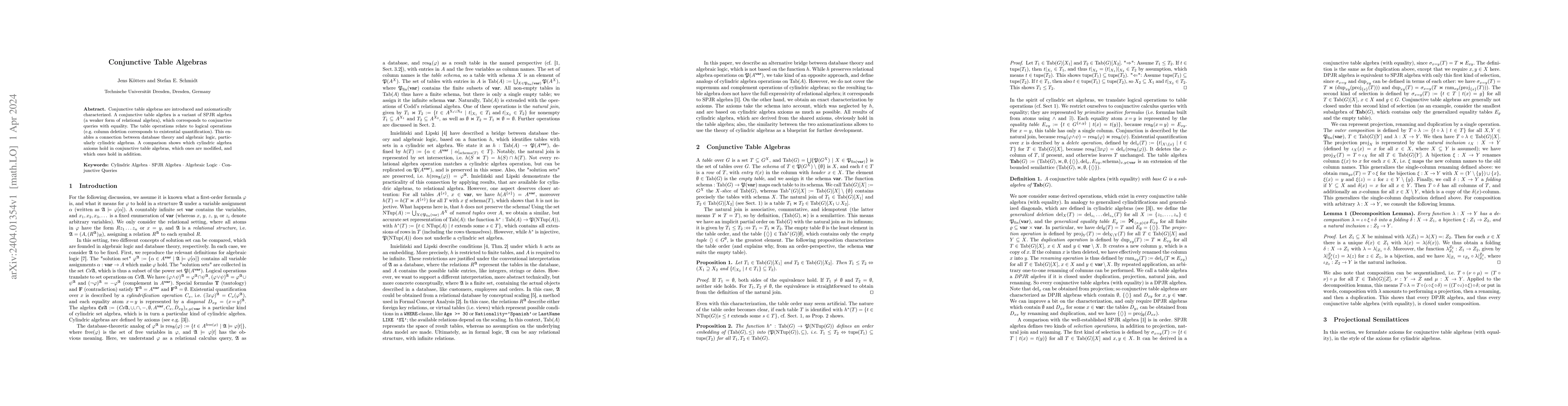 Thumbnail for Conjunctive Table Algebras