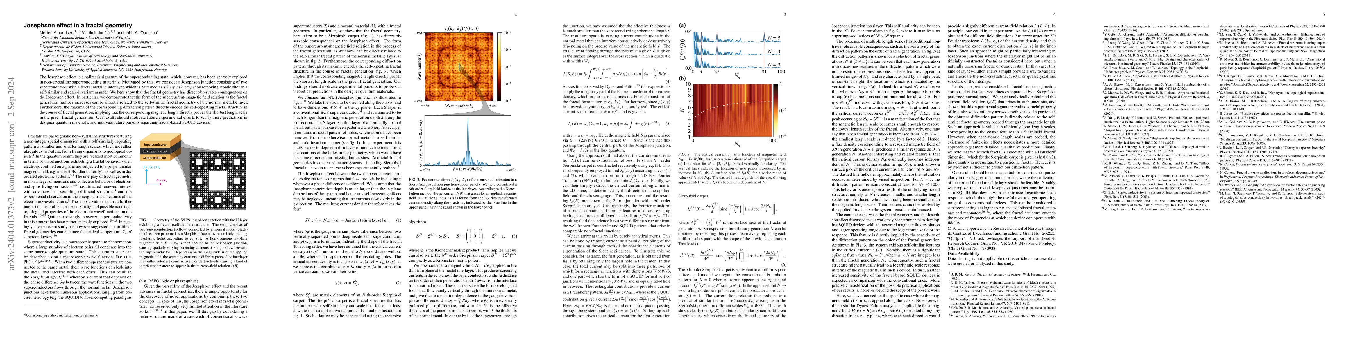 Thumbnail for Josephson effect in a fractal geometry