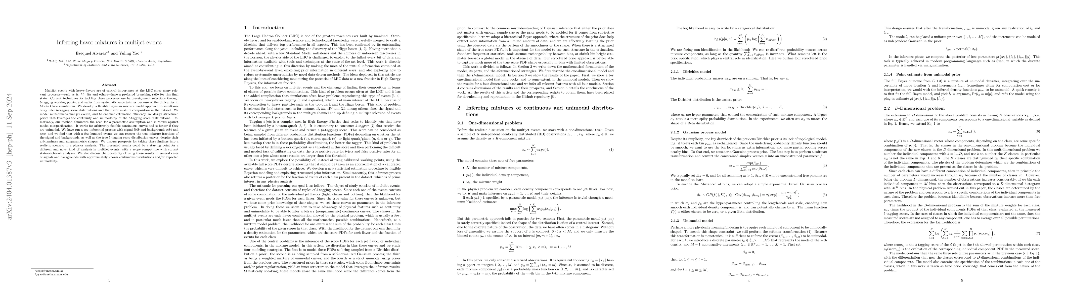 Thumbnail for Inferring flavor mixtures in multijet events