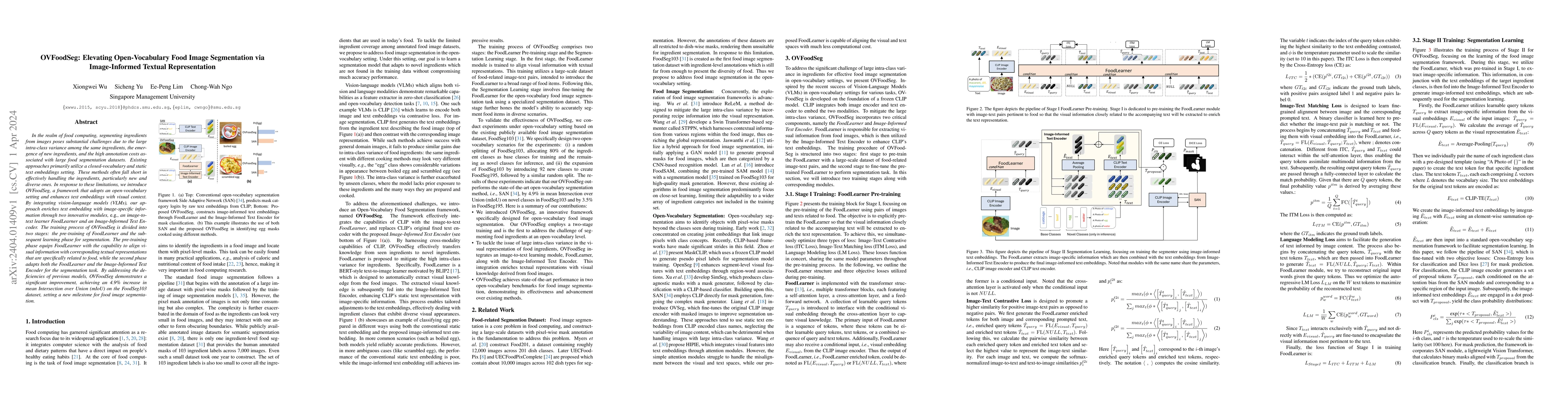 Thumbnail for OVFoodSeg: Elevating Open-Vocabulary Food Image Segmentation via
  Image-Informed Textual Representation