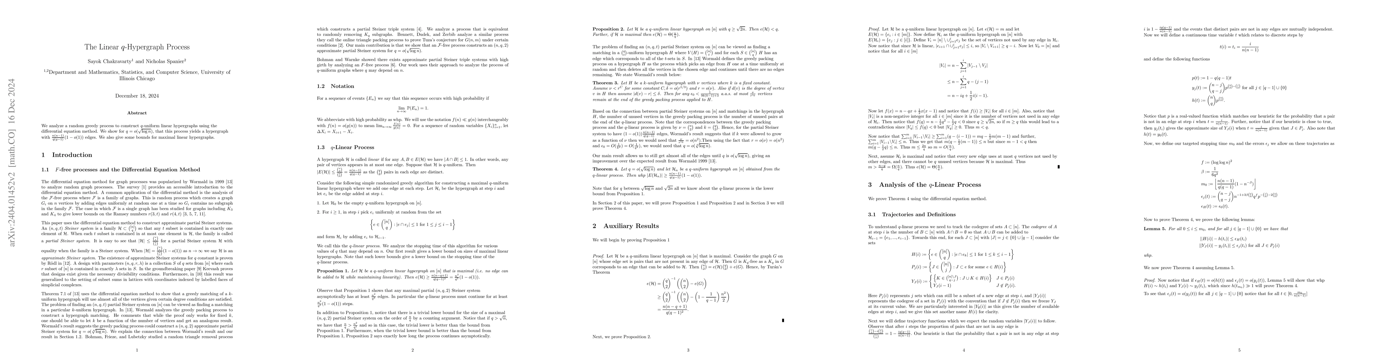 Thumbnail for The Linear $q$-Hypergraph Process