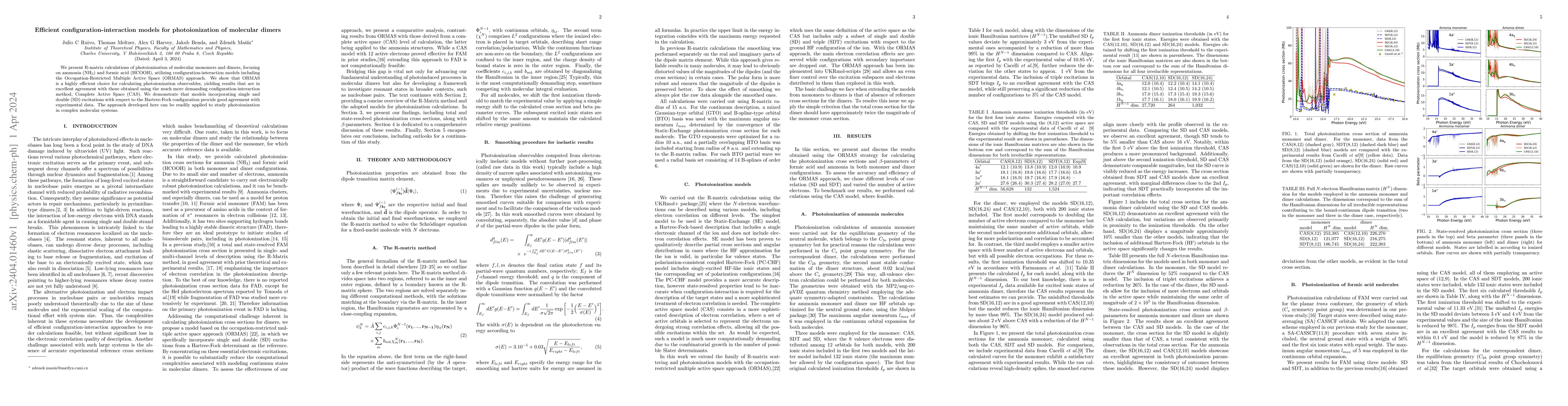 Thumbnail for Efficient configuration-interaction models for photoionization of
  molecular dimers