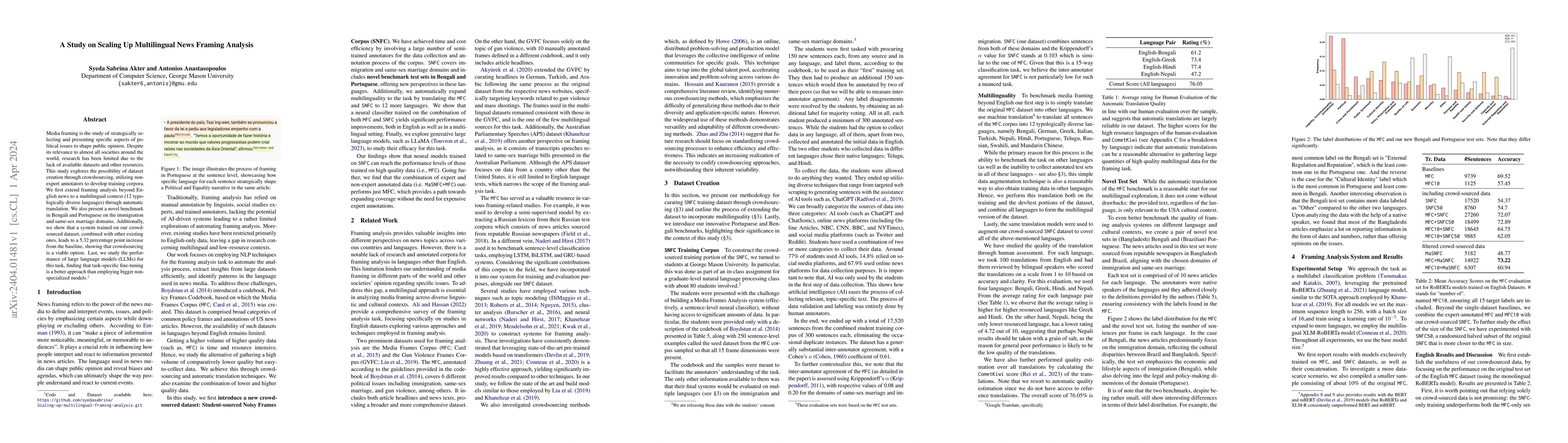 Thumbnail for A Study on Scaling Up Multilingual News Framing Analysis
