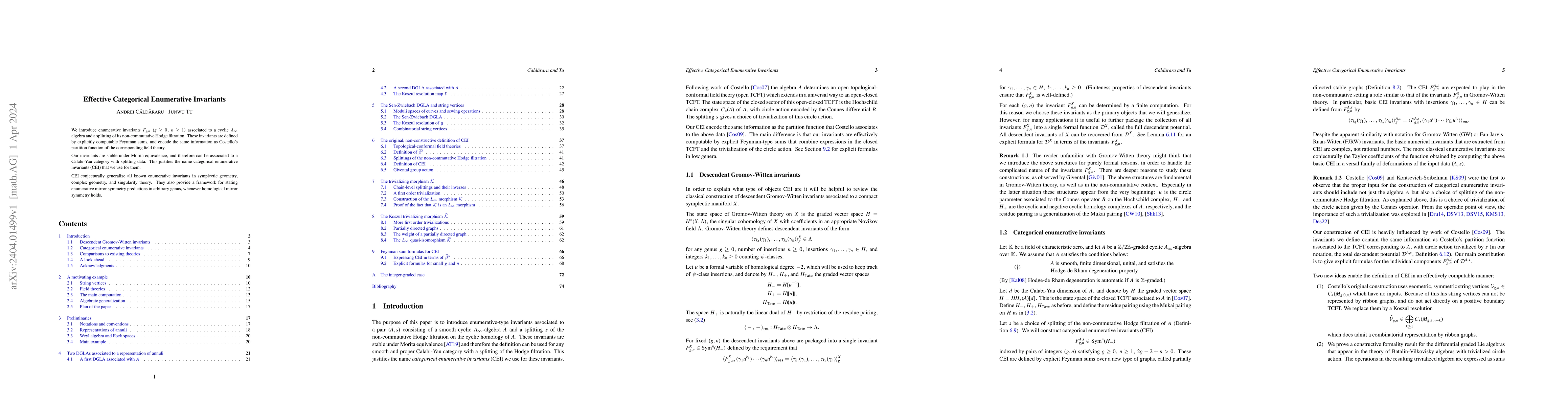 Thumbnail for Effective Categorical Enumerative Invariants