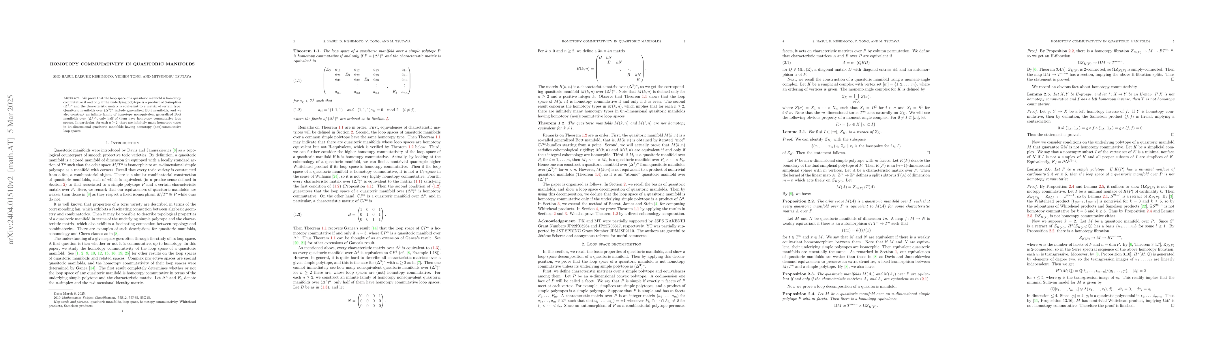 Thumbnail for Homotopy commutativity in quasitoric manifolds
