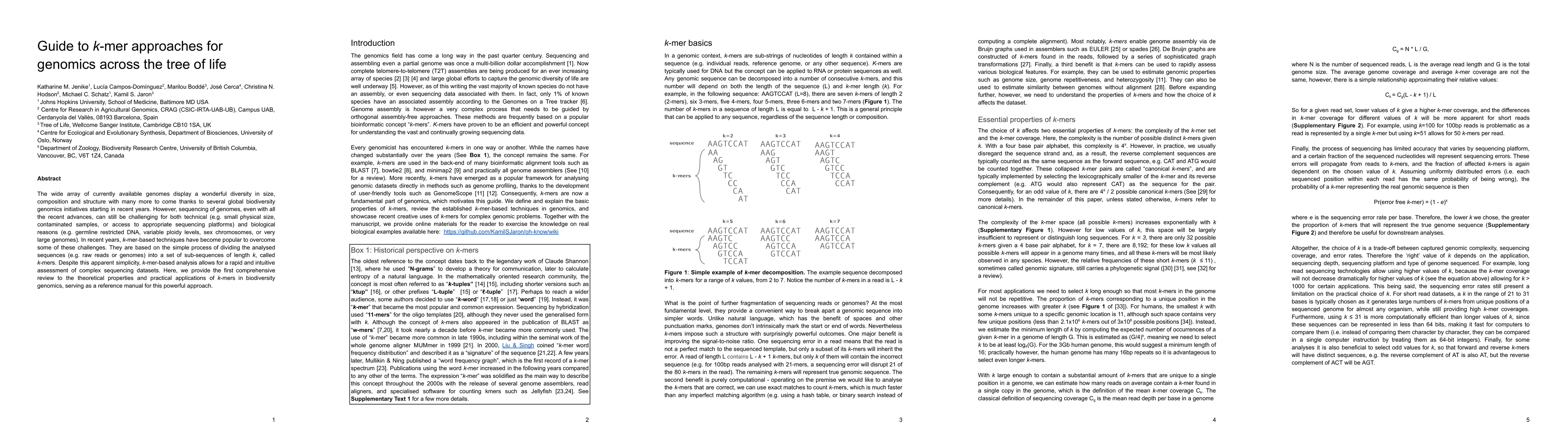 Thumbnail for Guide to k-mer approaches for genomics across the tree of life
